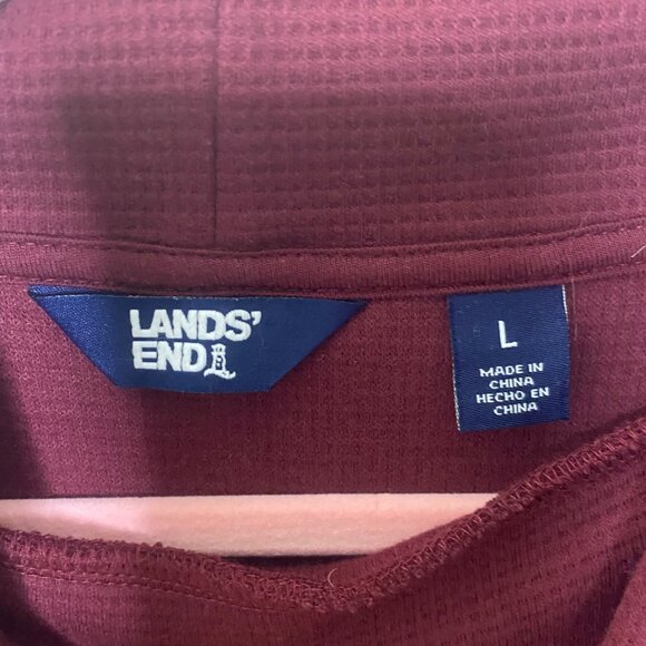 Lands End Turtle Neck Long Sleeve Top Womens L Cotton Blend Layering Relaxed Cas - Picture 2 of 9